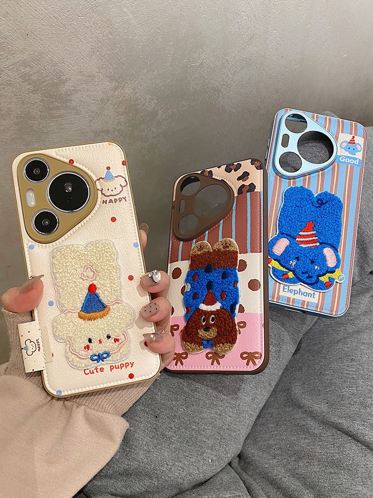 Case Embroidered Phone Dog
