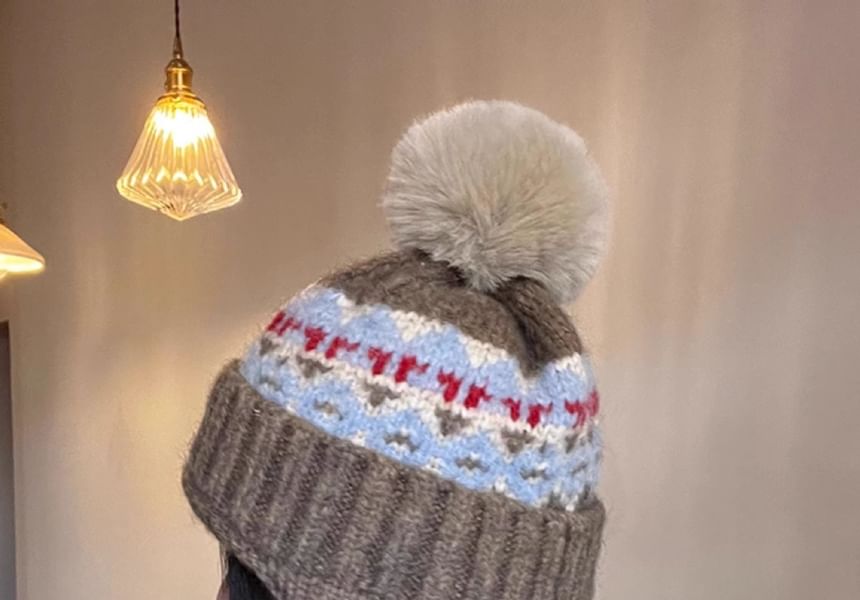 Pom Trapper Knit Hat
