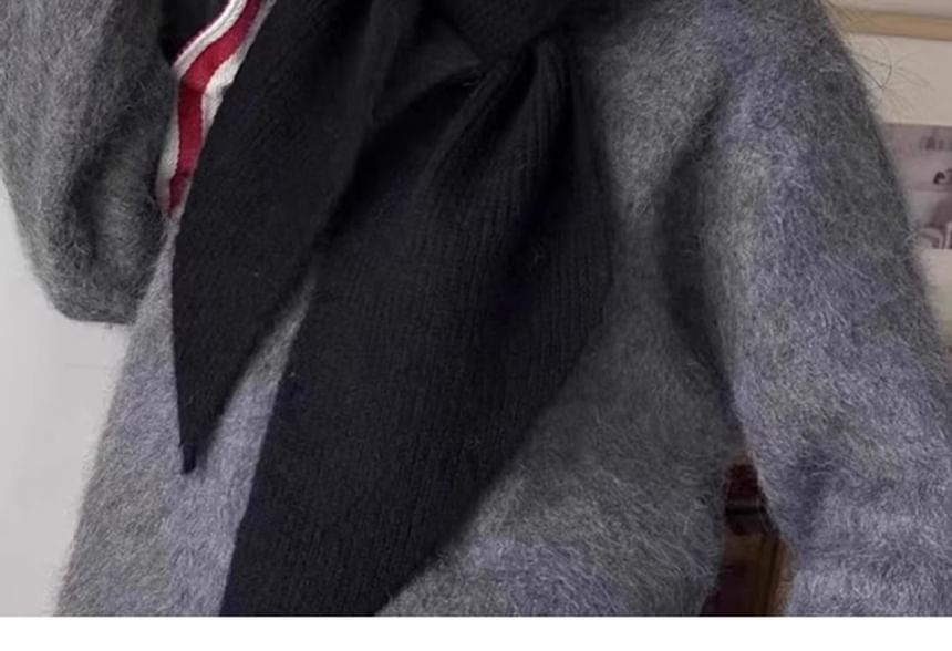 Knit Scarf Plain Hooded