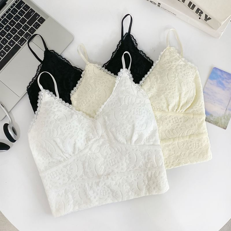 Lace Crop Camisole Top