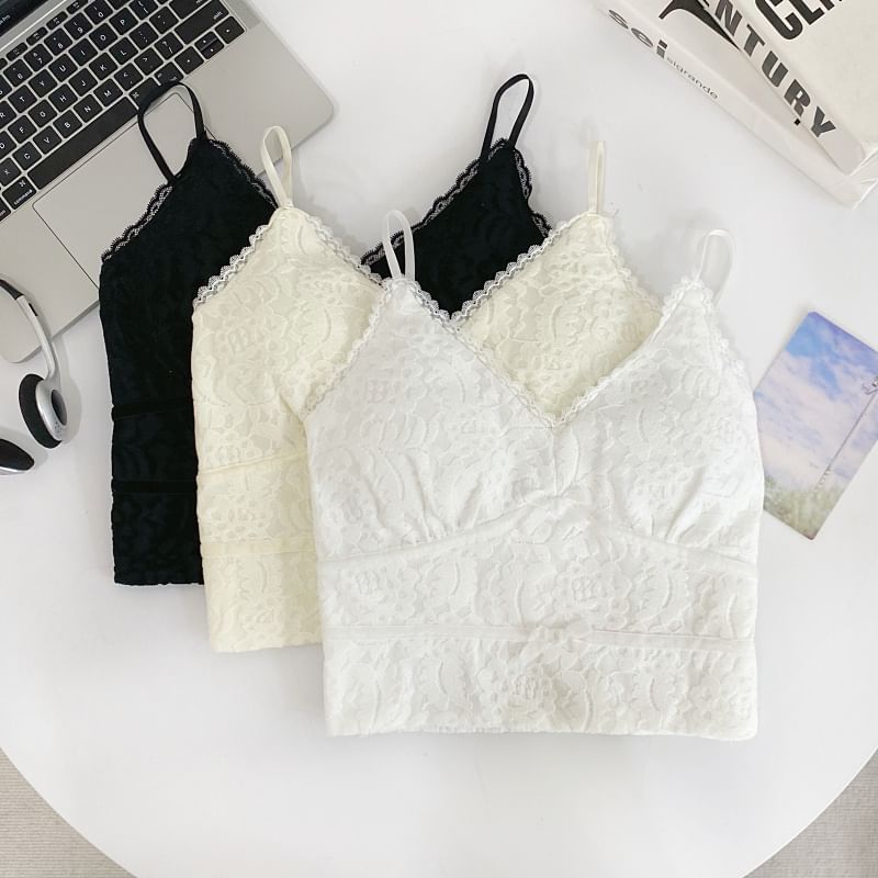 Lace Crop Camisole Top