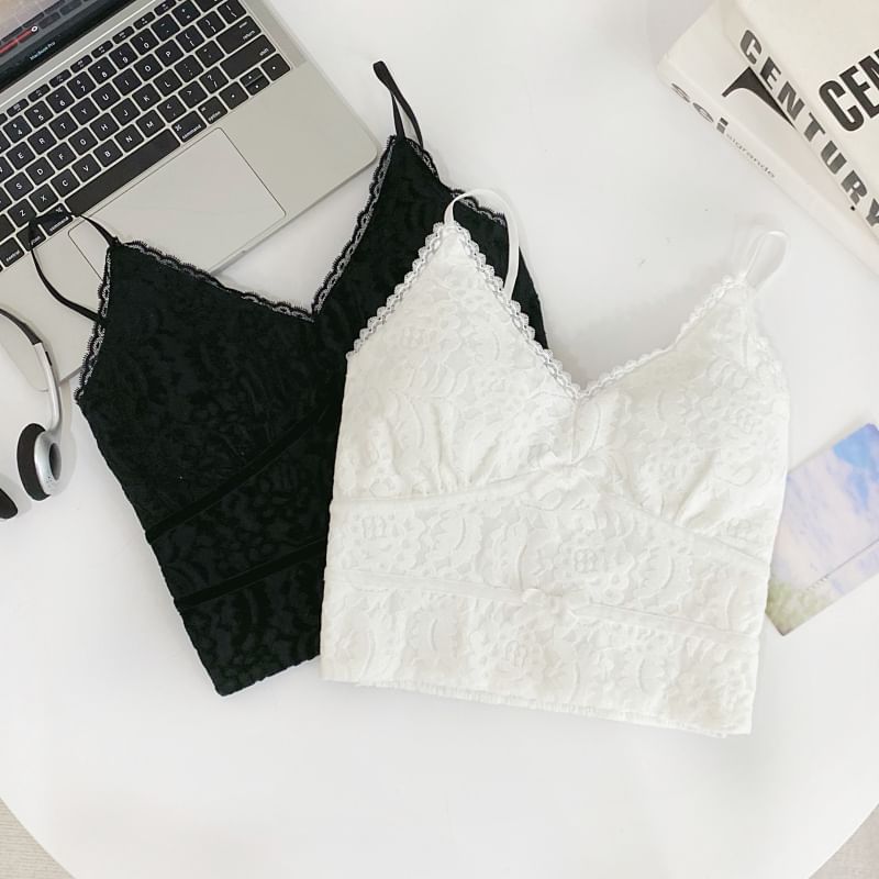 Lace Crop Camisole Top