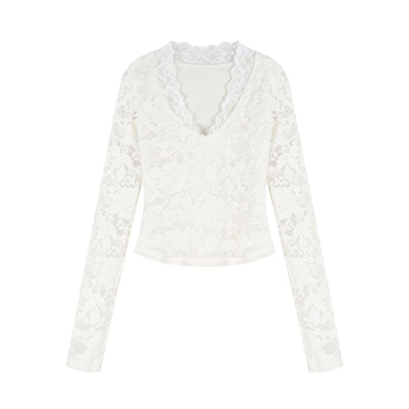 Lace V-Neck Slim Top