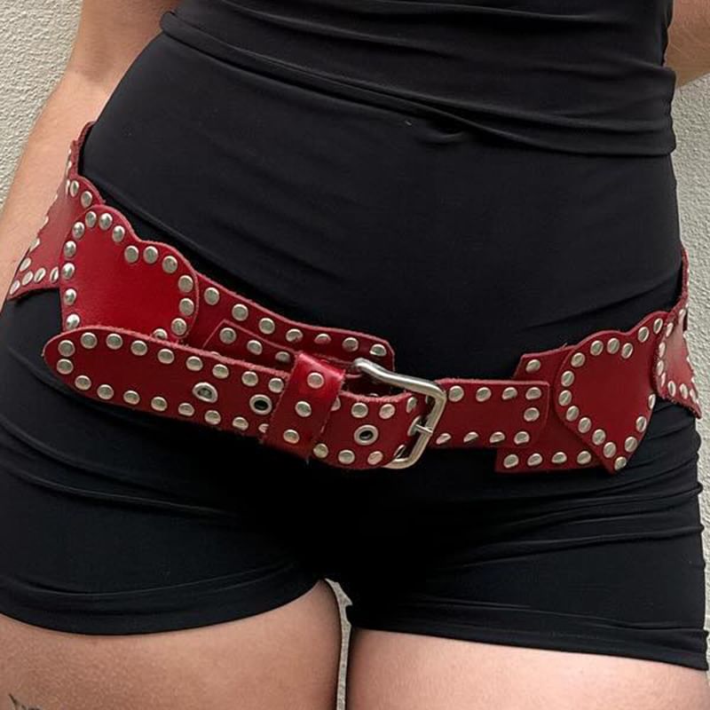 Studded Belt Heart-Shaped
