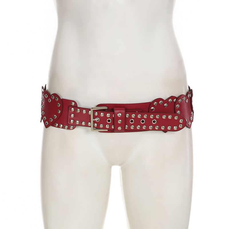 Studded Belt Heart-Shaped