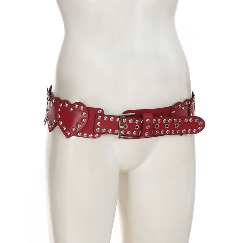 Studded Belt Heart-Shaped