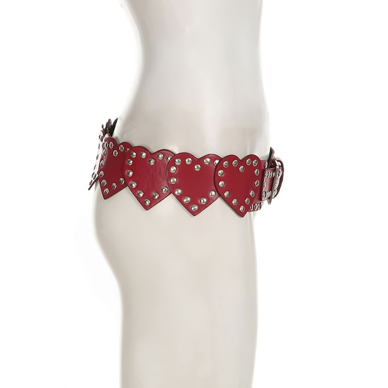Studded Belt Heart-Shaped