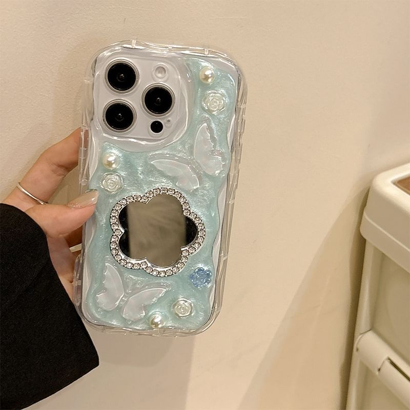 Floral Mirrored Phone Case