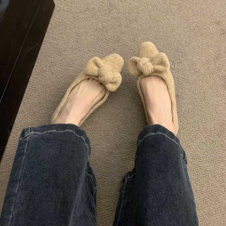 Wool Flats Bow Toe Square