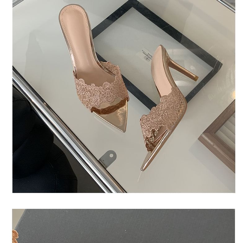 Stiletto Sandals Heel Slide Pointy