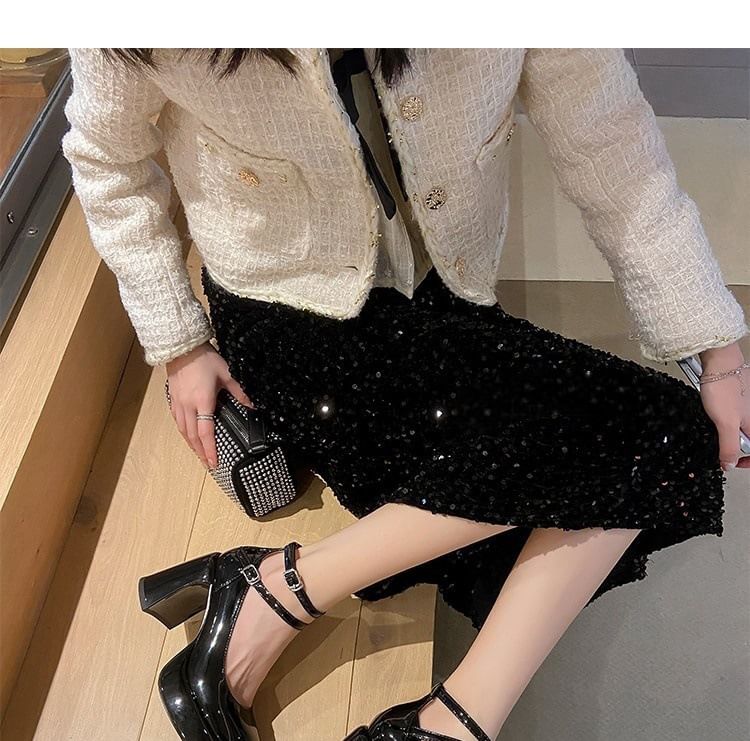 Pumps Toe Jane Heel Round Platform Chunky Mary