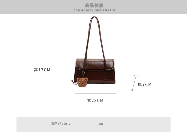 Leather Faux Flap Charm Set: Plain Tote Bag +