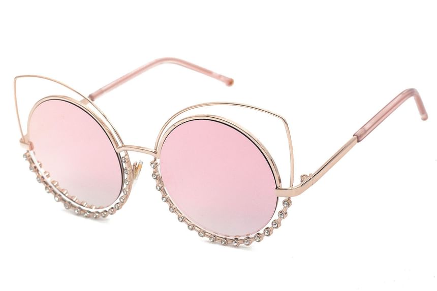 Cat Frame Metal Sunglasses Eye Rhinestone