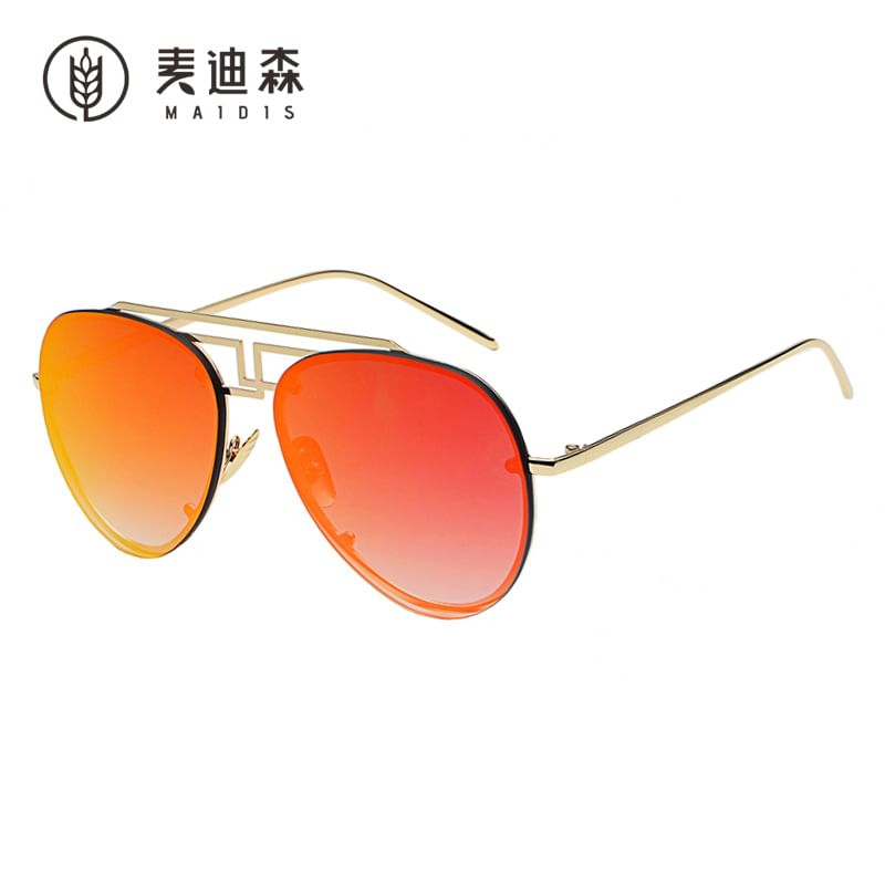 Bridge Double Metal Frame Sunglasses
