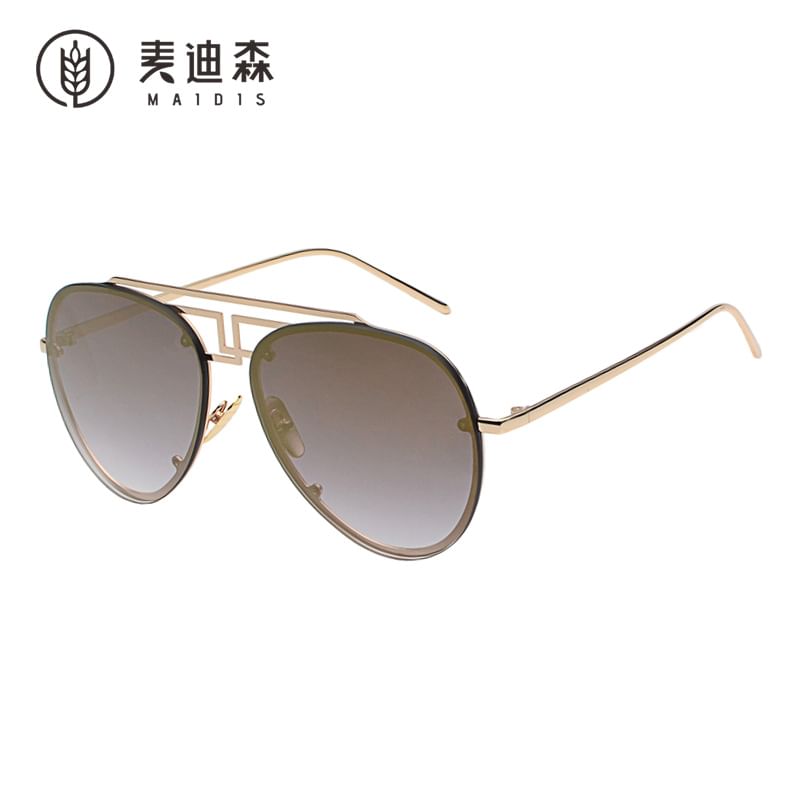 Bridge Double Metal Frame Sunglasses