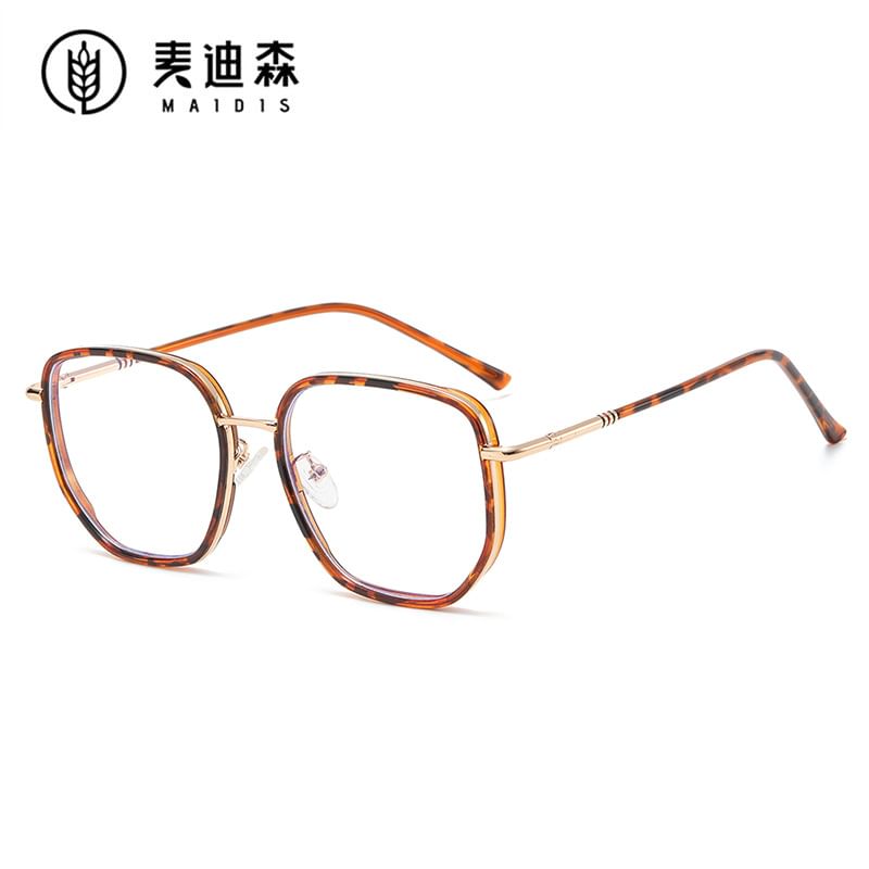 Frame Square Eyeglasses Blocking Blue Light Metal