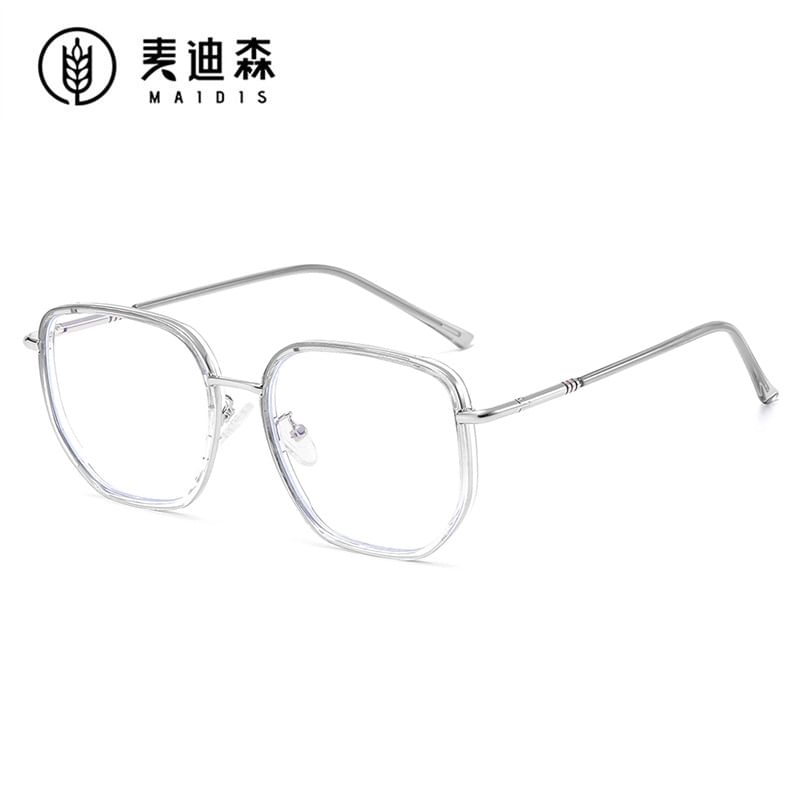 Frame Square Eyeglasses Blocking Blue Light Metal