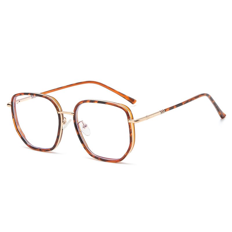 Frame Square Eyeglasses Blocking Blue Light Metal