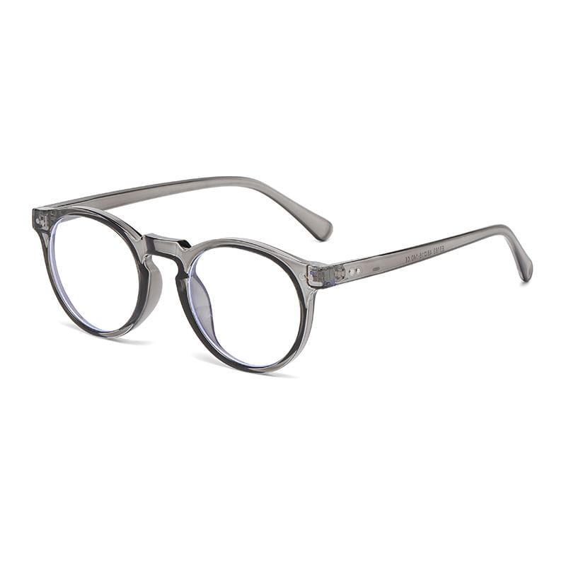 Light Blocking Round Blue Eyeglasses