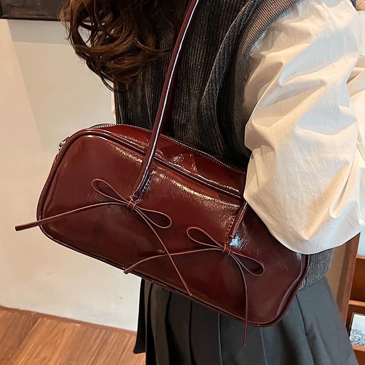 Bow Leather Bag Shoulder Faux