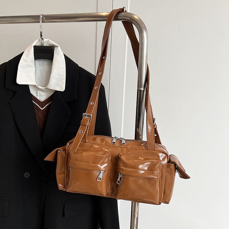 Bag Multi-Pocket Leather Shoulder Faux