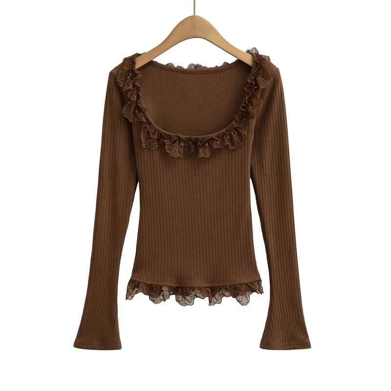 Scoop Neck Lace Crop Tee