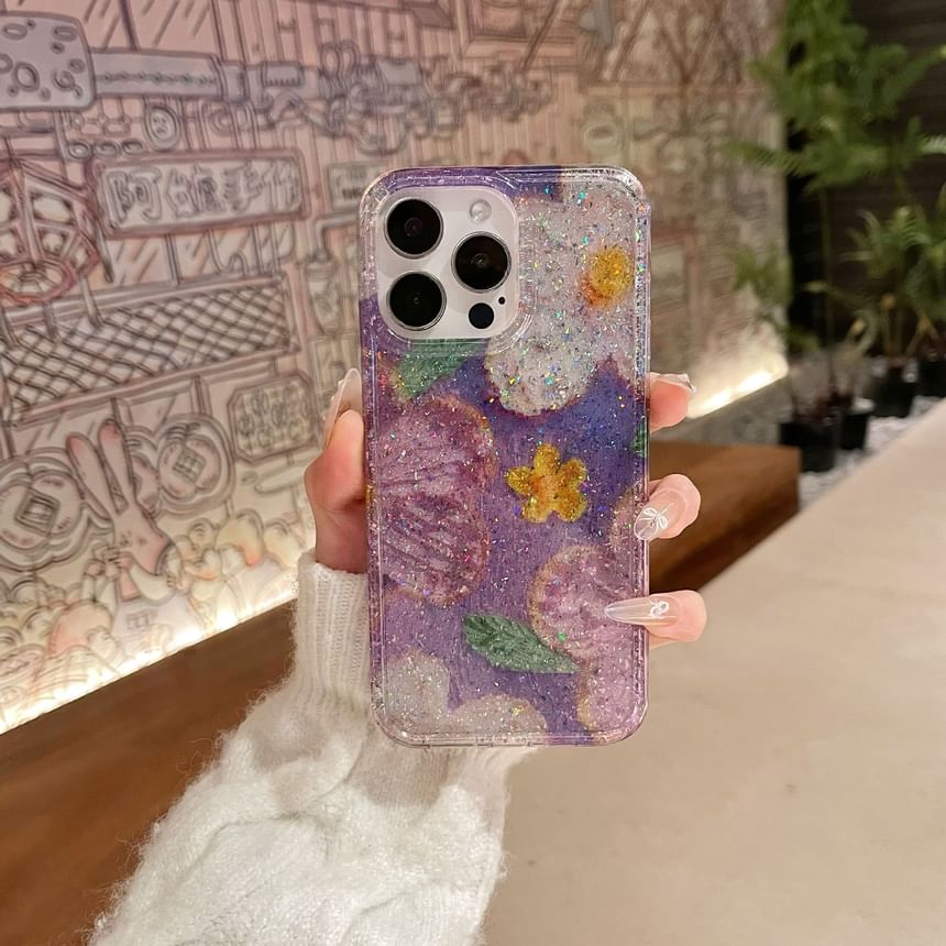Floral Glitter Phone Case