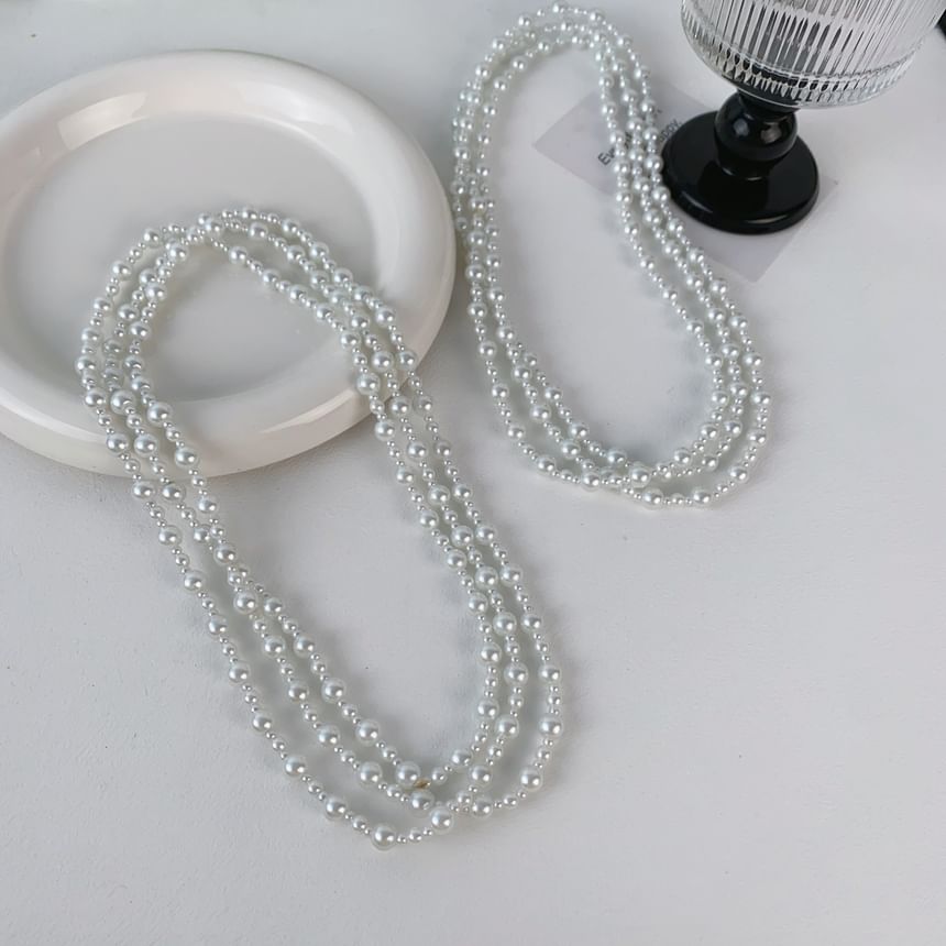 Pearl Layered Faux Beaded Necklace