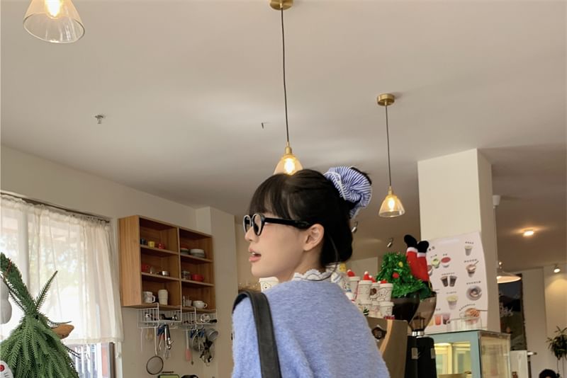 Sweater with Mock Neck Lace Top