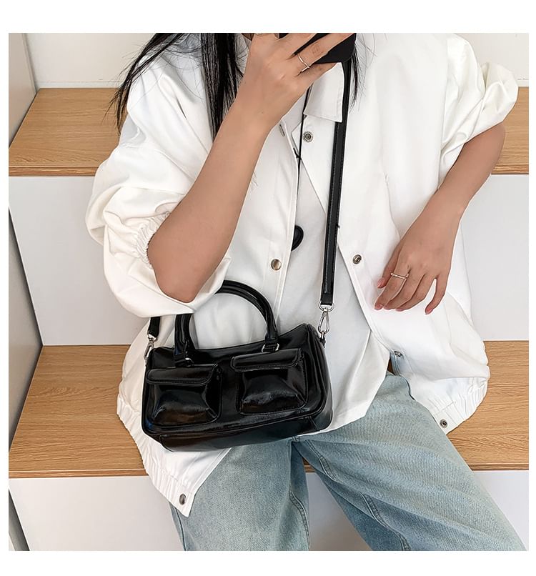 Bag Faux Multi-Pocket Crossbody Leather