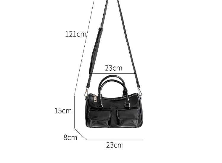 Bag Faux Multi-Pocket Crossbody Leather