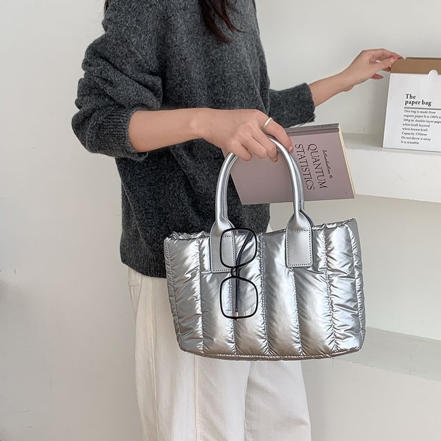 Plain Ribbed Tote Bag