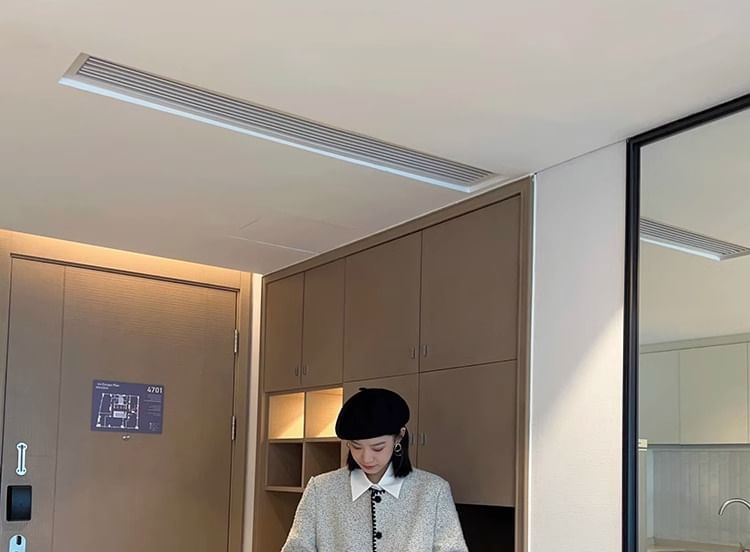 Plaid Contrast Stitching Single-Breasted Jacket