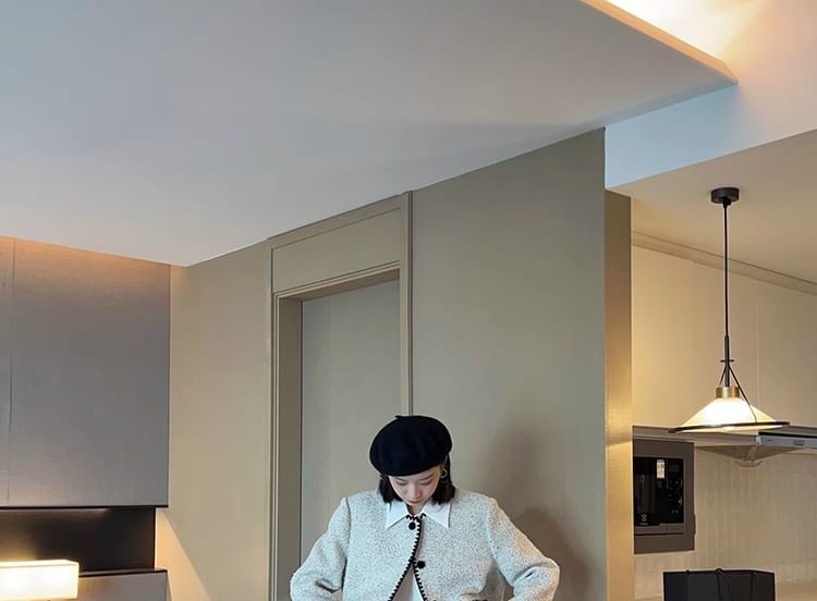 Plaid Contrast Stitching Single-Breasted Jacket