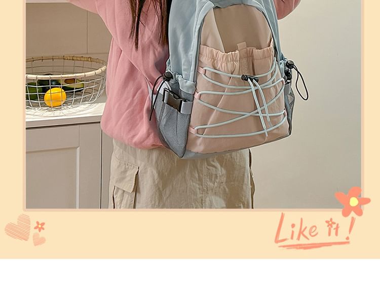 Color Charm Set Backpack Nylon Block / Bag