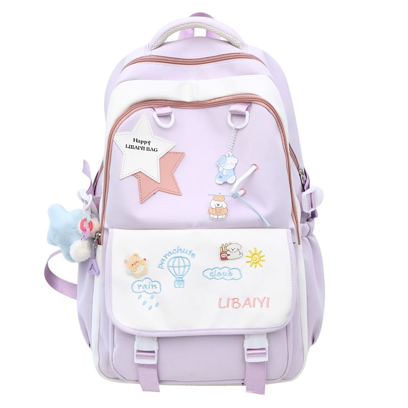 Set Tote Badge Applique Backpack Star Nylon Bag Laptop Embroidered Charm /