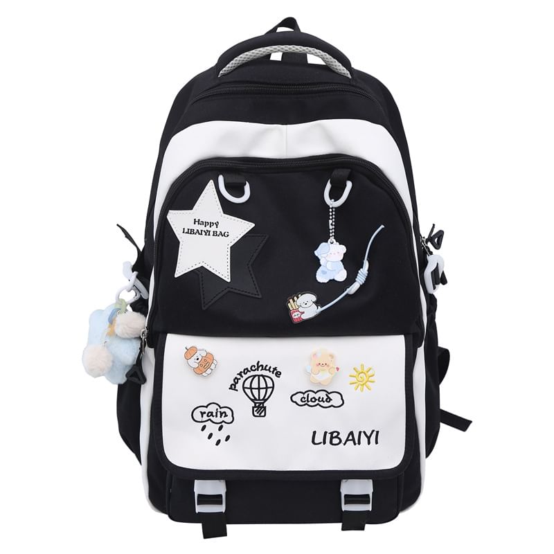 Set Tote Badge Applique Backpack Star Nylon Bag Laptop Embroidered Charm /