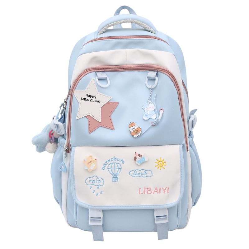 Set Tote Badge Applique Backpack Star Nylon Bag Laptop Embroidered Charm /