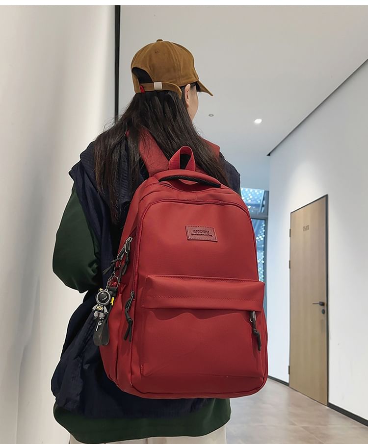 Plain Charm Backpack / Applique Bag Laptop Set