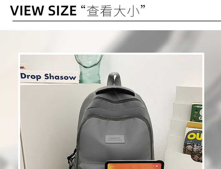 Plain Charm Backpack / Applique Bag Laptop Set