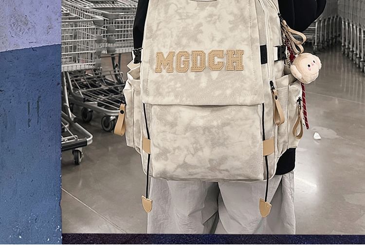 Tie Dye Applique Set Nylon Backpack Lettering / Laptop Bag Charm