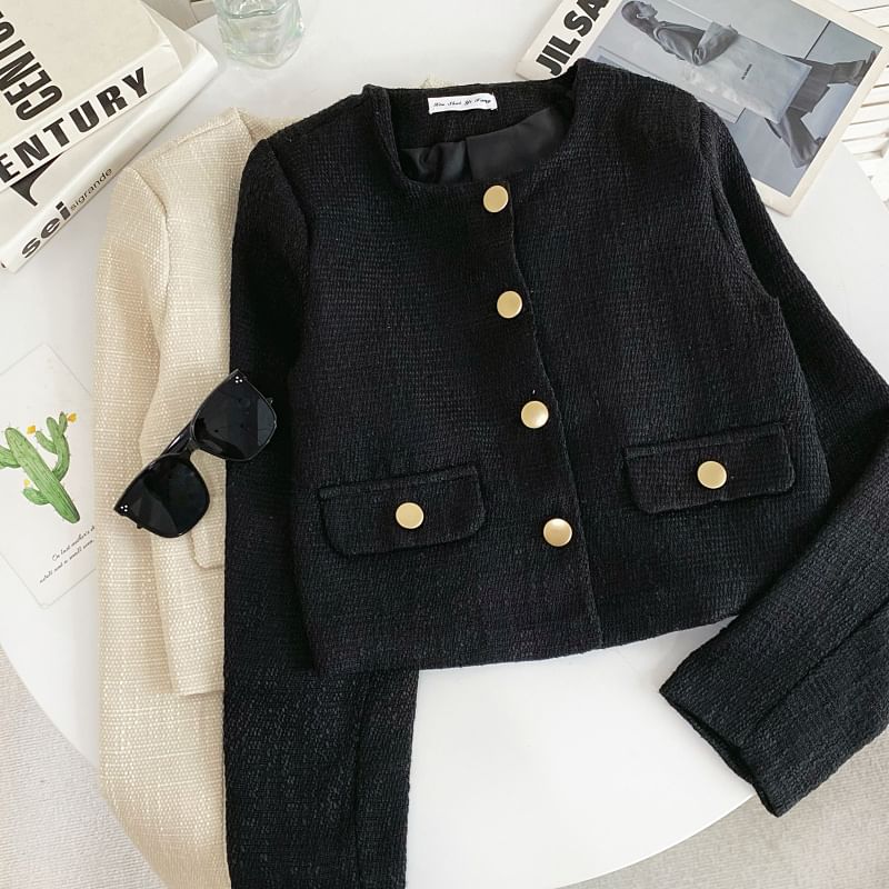 Tweed Button-Up Jacket