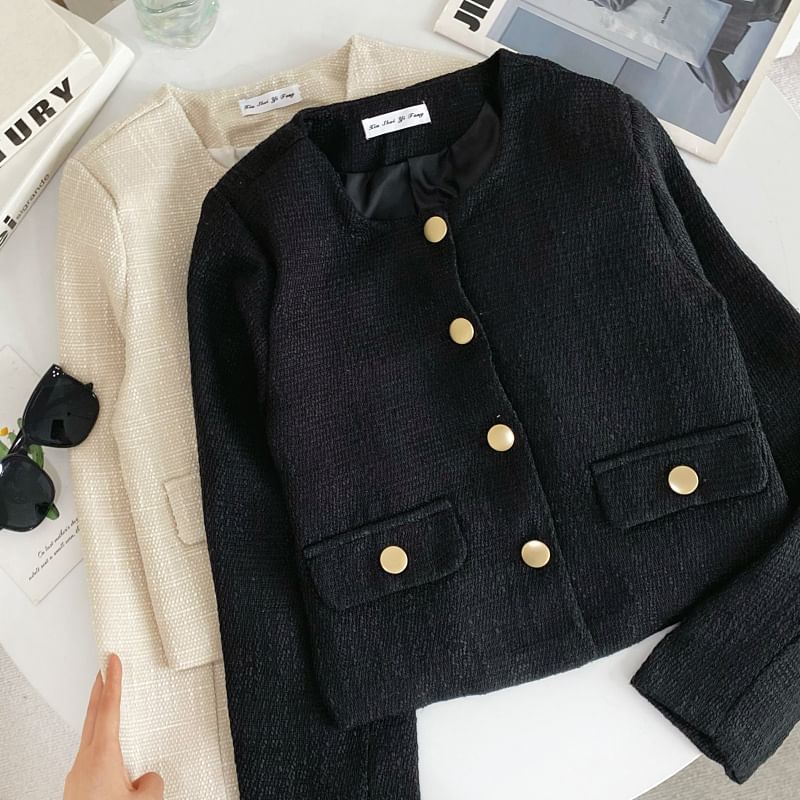 Tweed Button-Up Jacket