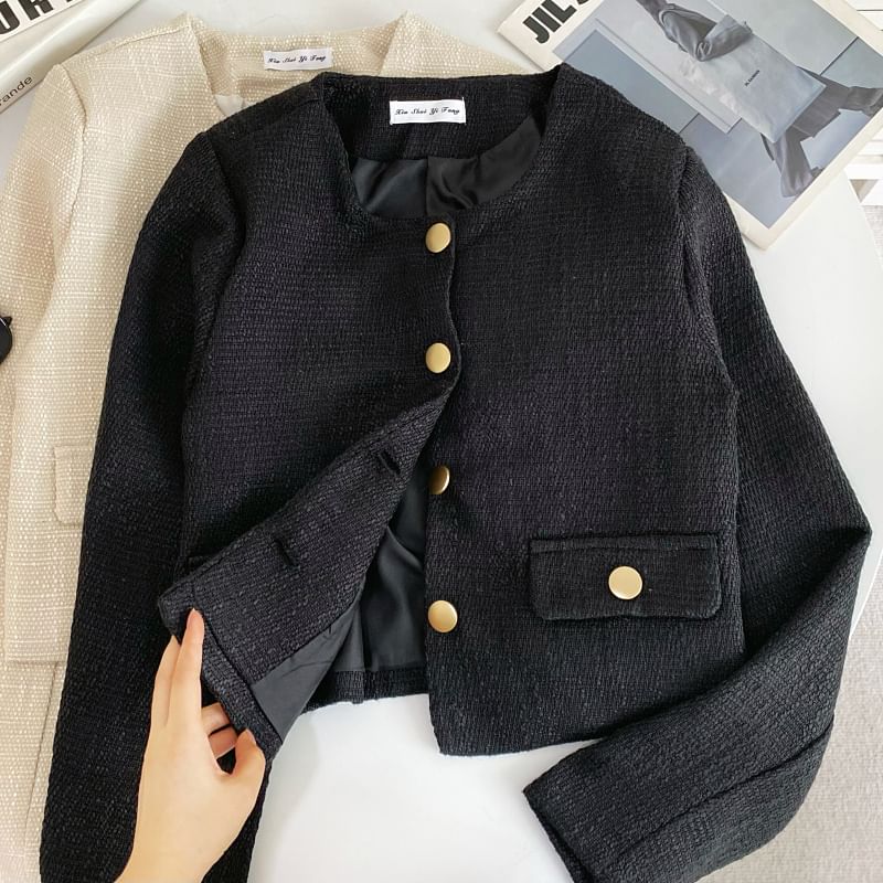 Tweed Button-Up Jacket