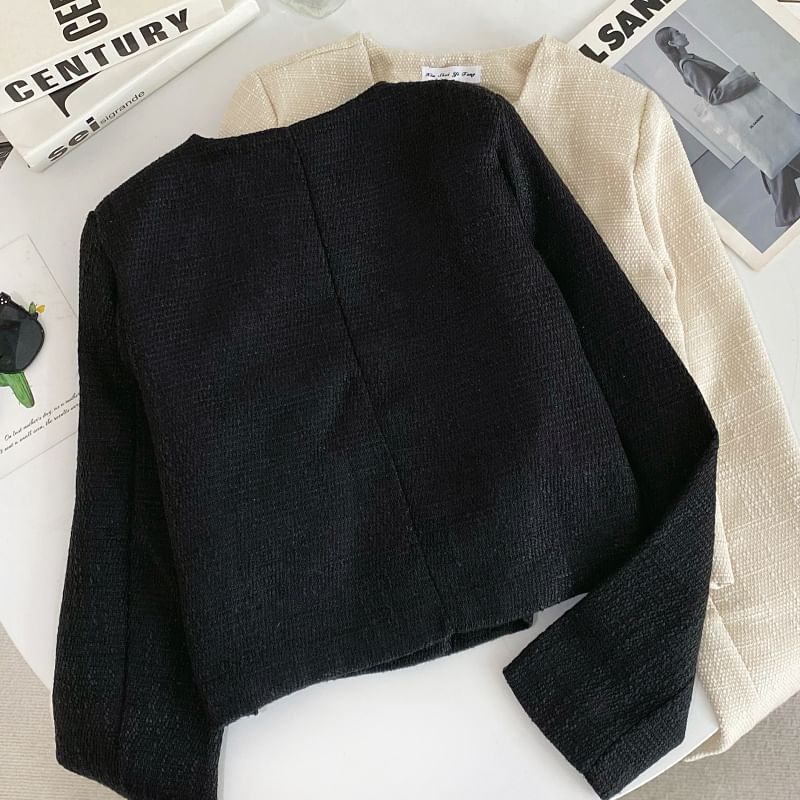 Tweed Button-Up Jacket