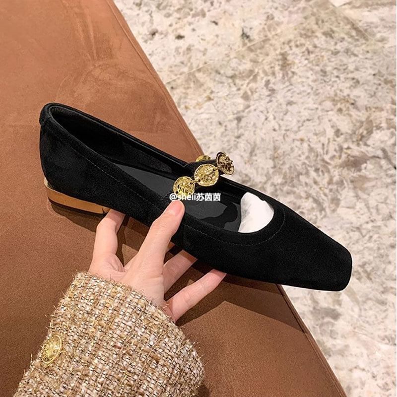 Jane Heel Accent Pumps Plain Mary Metal Low