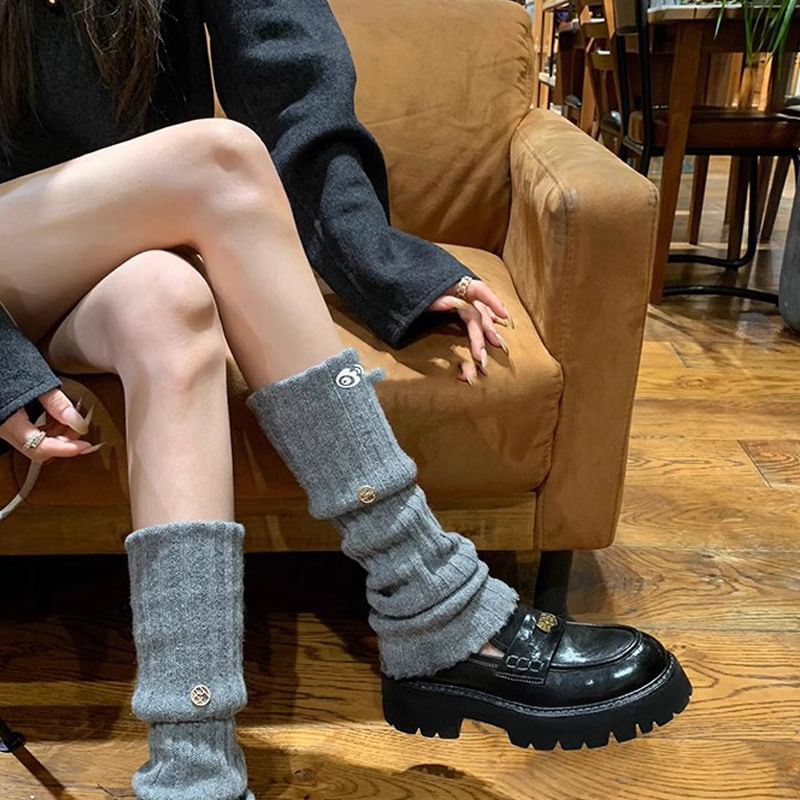 Loafers Plain Faux Penny Platform Leather