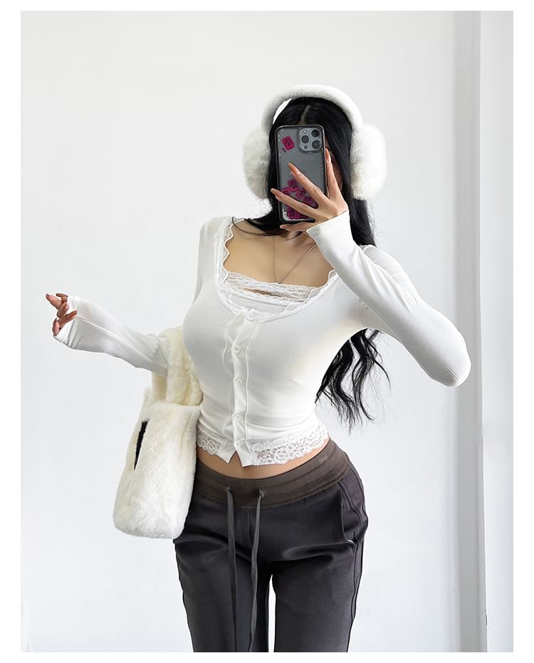 Lace Trim Cami Top and Lightweight Cardigan Set