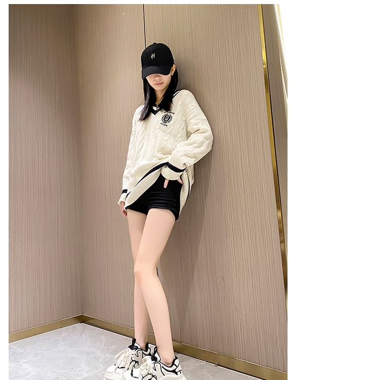 Lace-Up Sneakers Platform Lettering