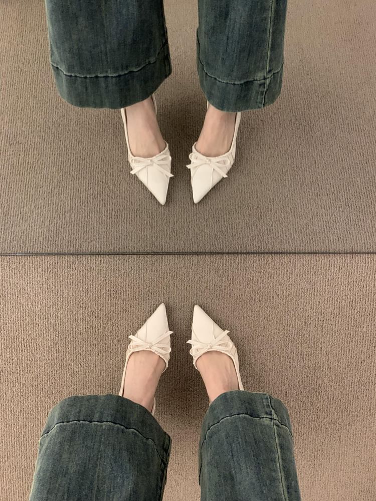 Bow Pumps Slingback Toe Pointed